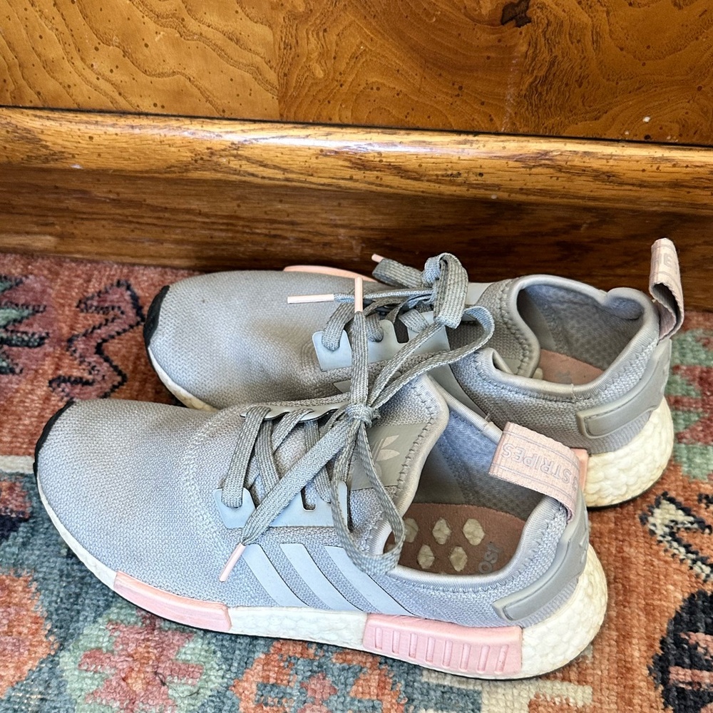 Adidas Gray with Pink NMD gym shoes